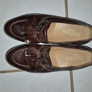 Johnston & Murphy Leather Tasssel Drk Brown Dress Shoes Size 9
